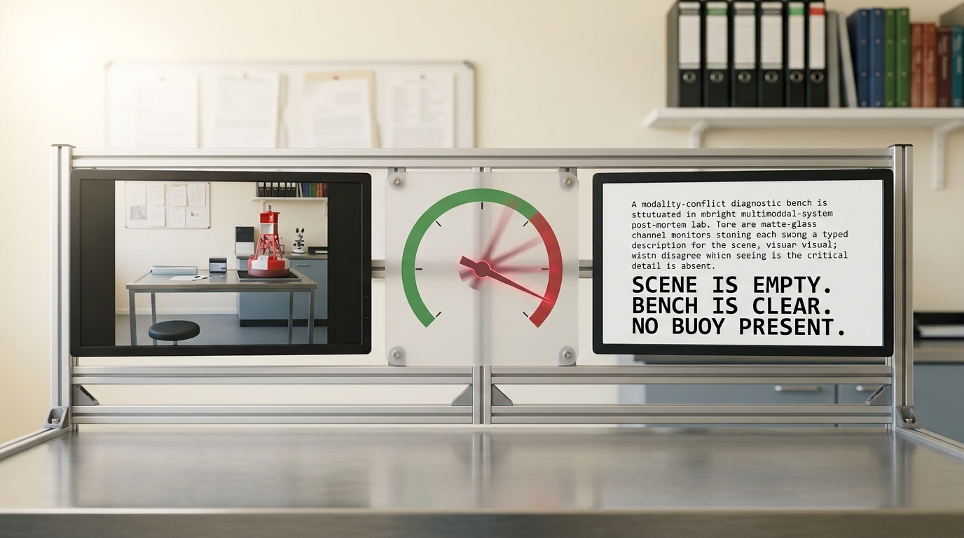 A wall-mounted bank of analog-style needle gauges metering spend and latency, one gauge with its glass cover off and a needle caught swinging across the boundary into a red arc on the dial