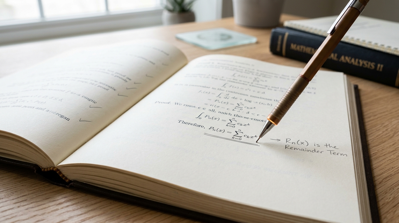 A pencil-annotated mathematics manuscript mid-review on a pale desk, referee comments in the margin