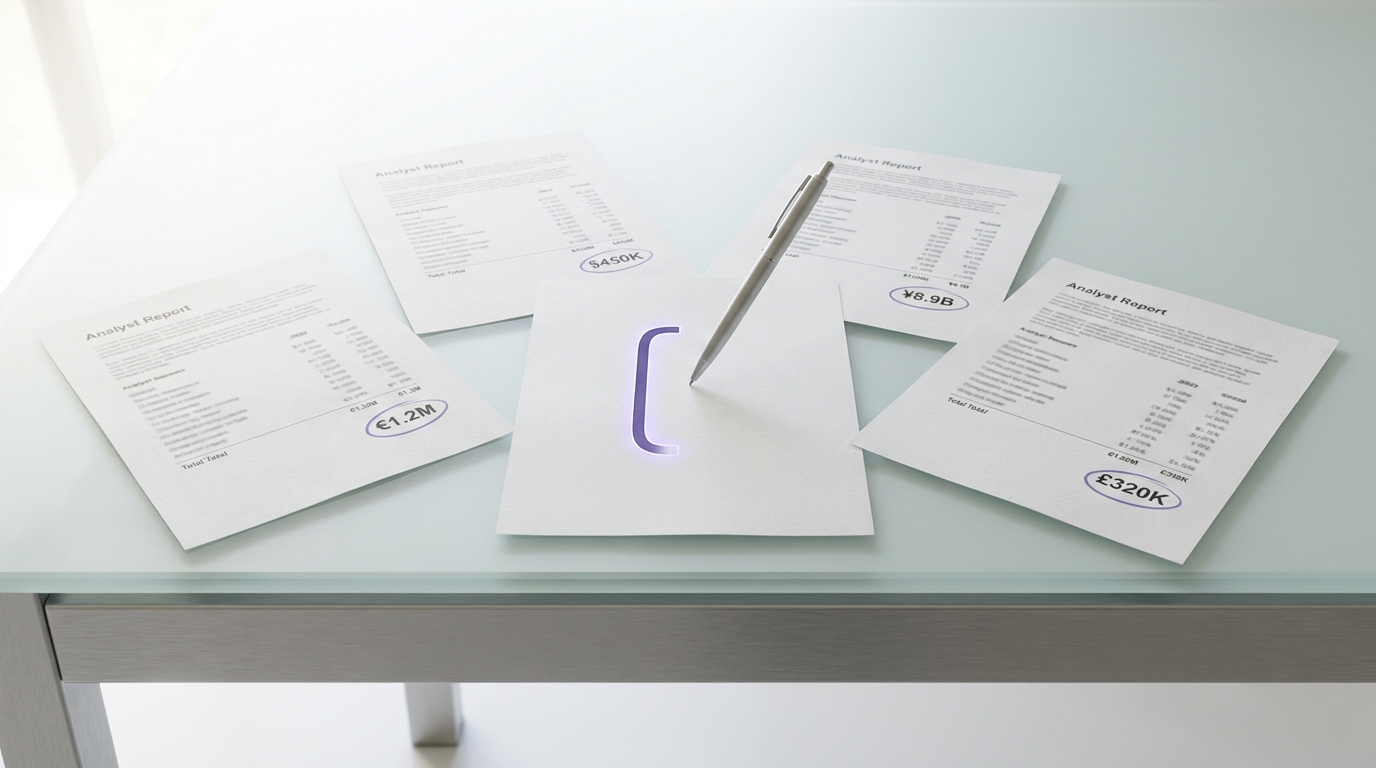 Two reference core diagrams displayed side by side on a bright bench, one printed on ordinary open paper and the other sealed behind a locked glass case, a technician's hand-free pointer caught resting between them