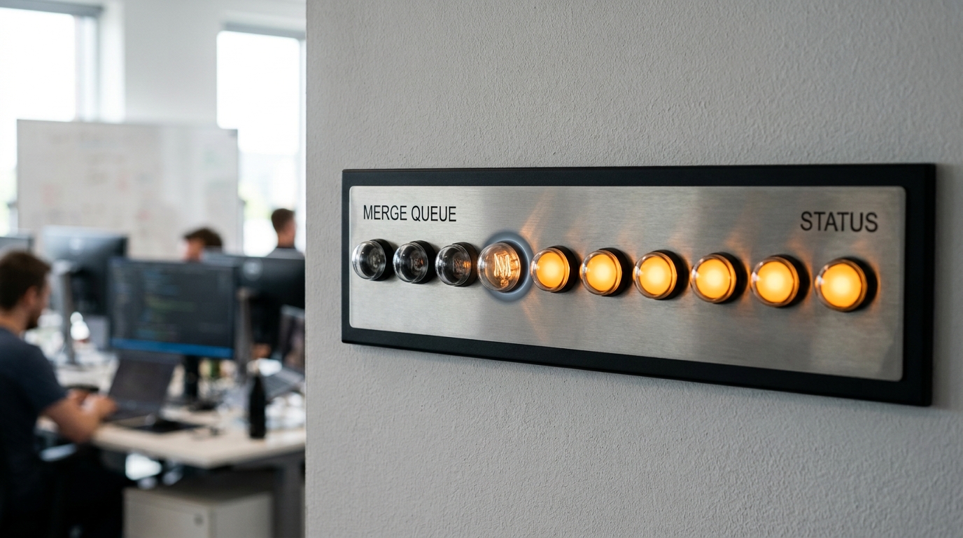 A row of small pilot lamps on an indicator panel with one lamp caught mid-brighten, dim to bright, while the rest sit either dark or fully lit